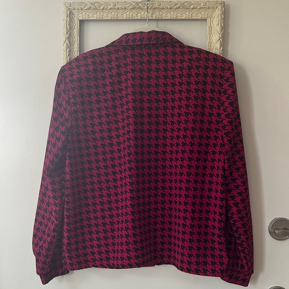 FAIR SET | Vintage Satin Houndstooth Women's Top - Picture 10 of 13